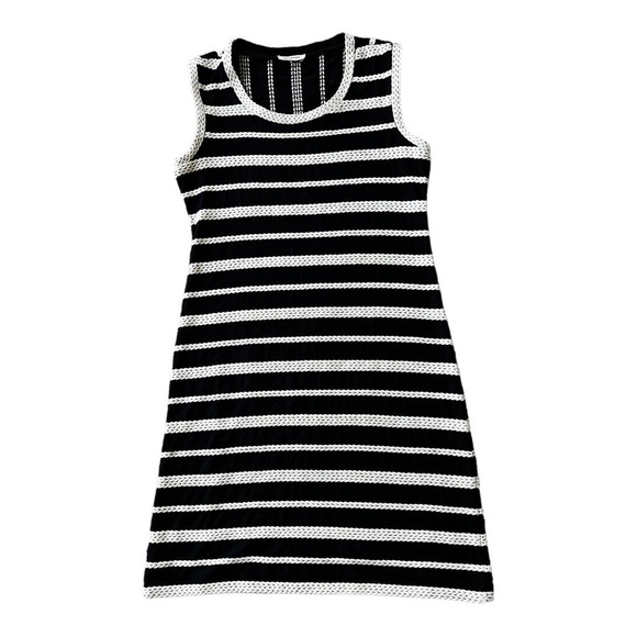 Max Studio Nautical Striped 100% Cotton Sheath Dress Navy Size Small - Picture 1 of 8